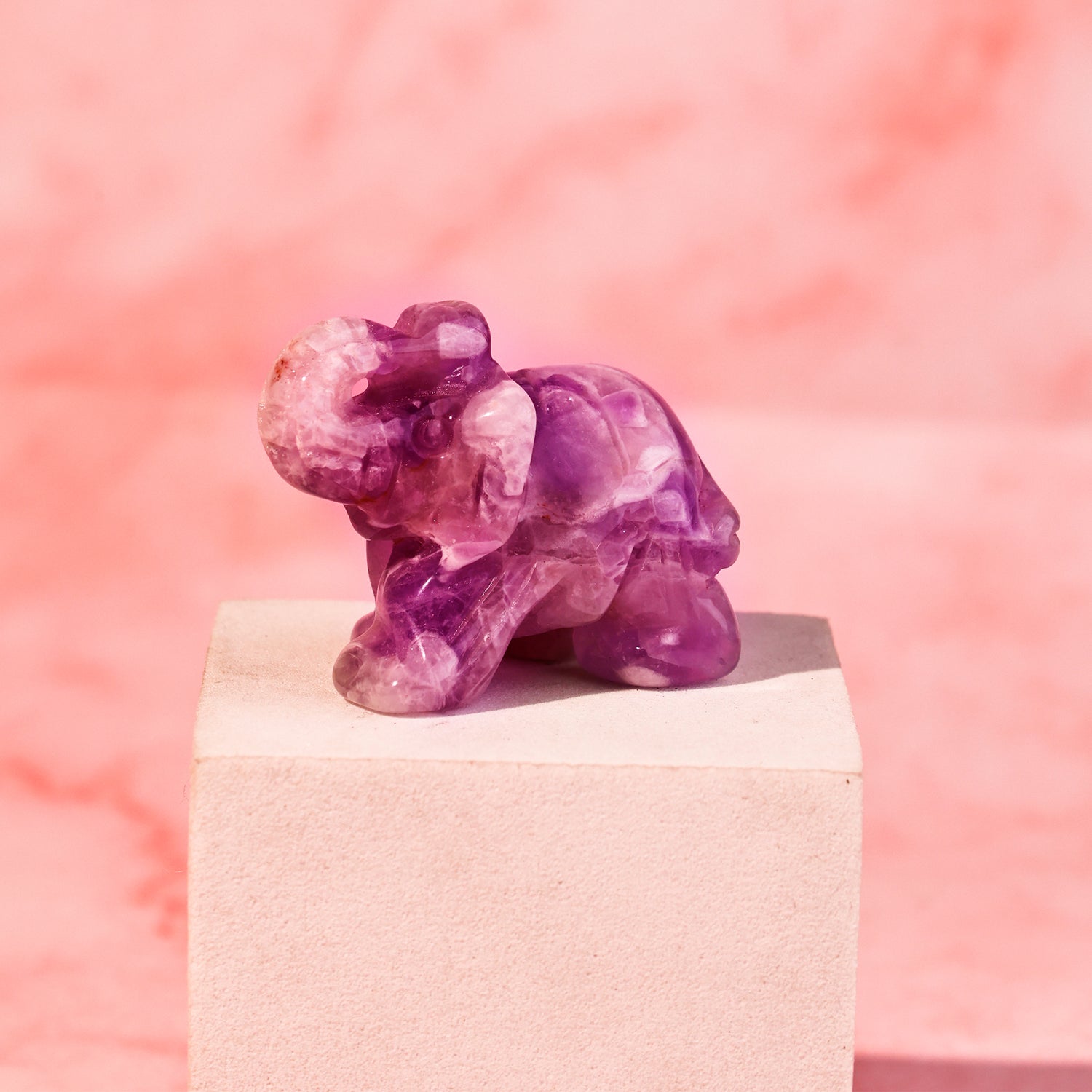 Amethyst Crystal Elephant - Abhimantrit