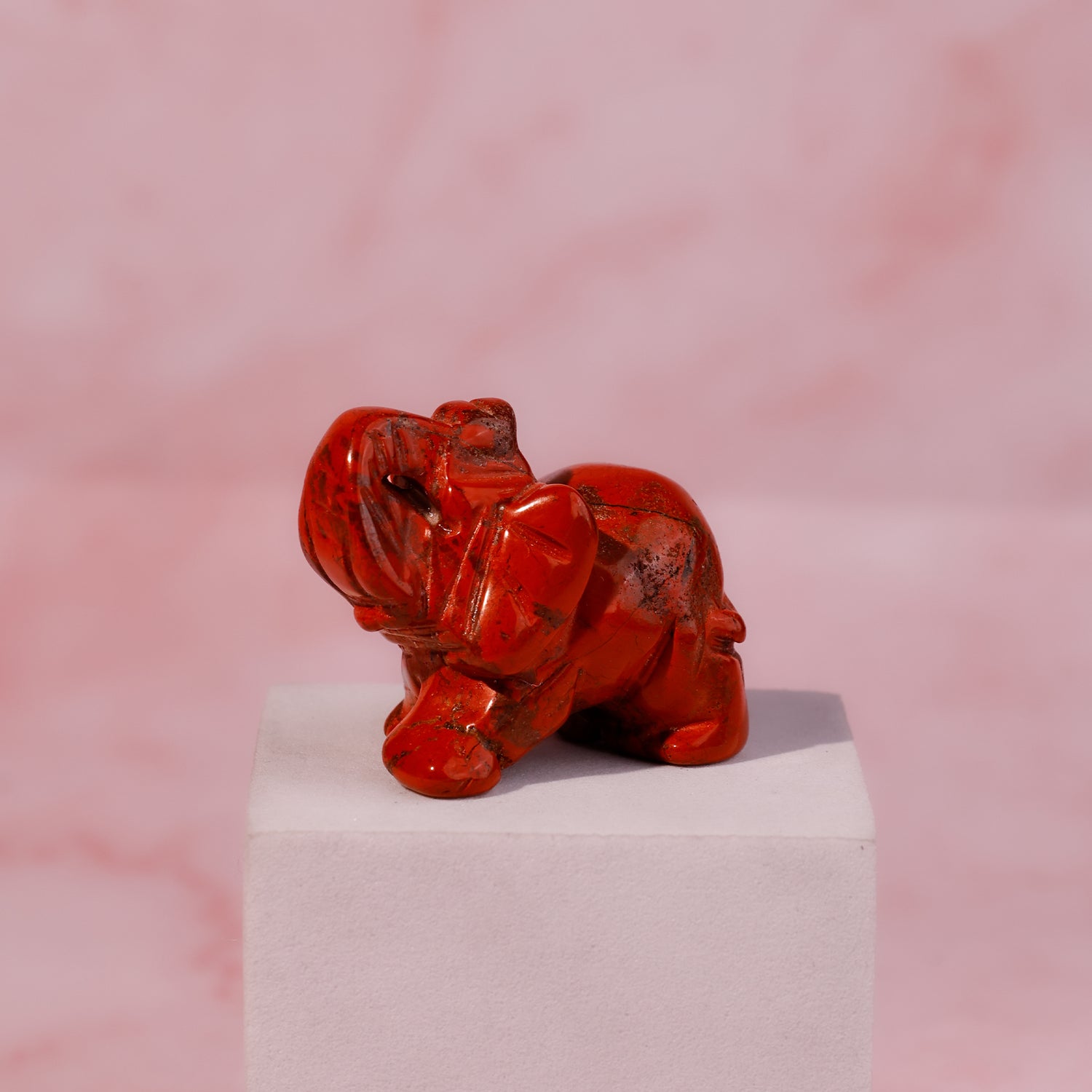 Red Jasper Crystal Elephant - Abhimantrit