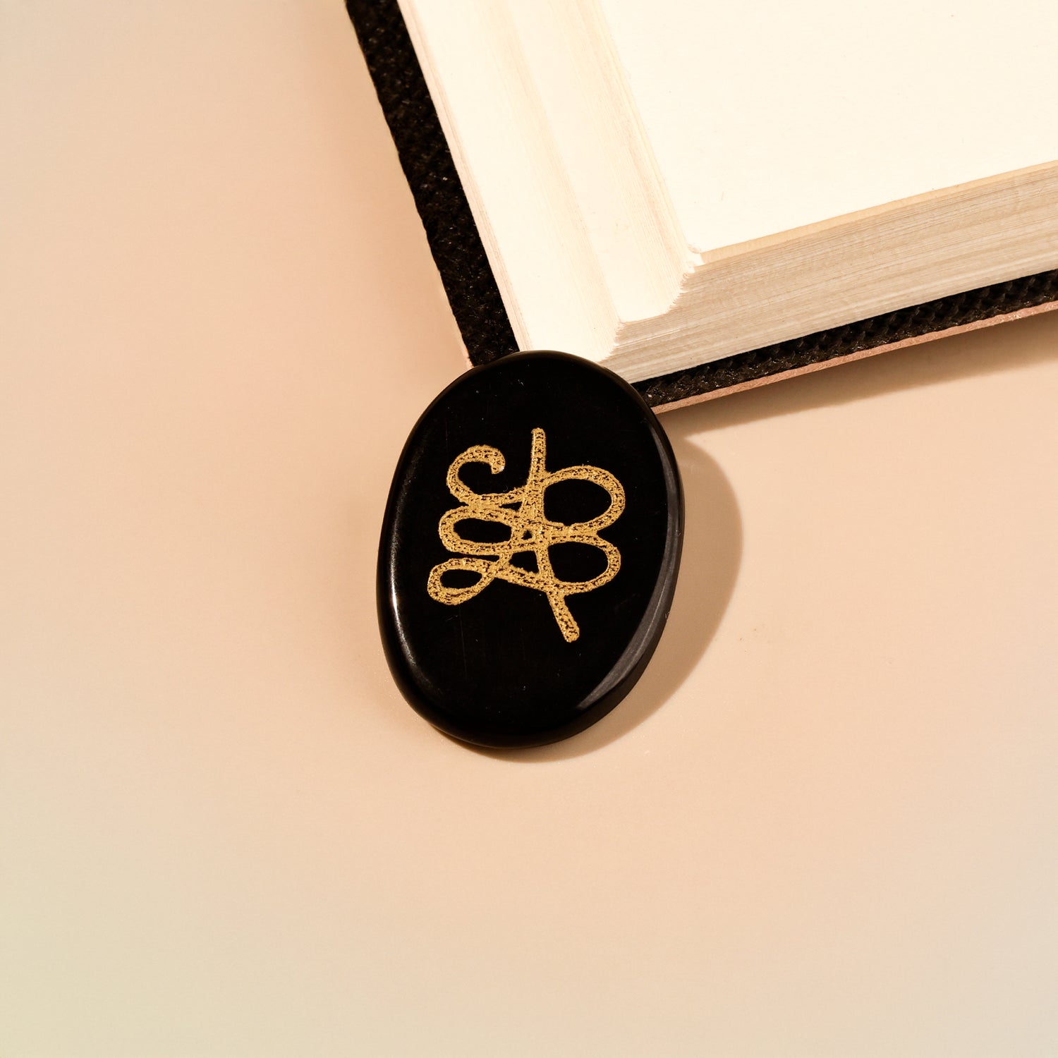 Black Tourmaline Zibu Coin - Abhimantrit