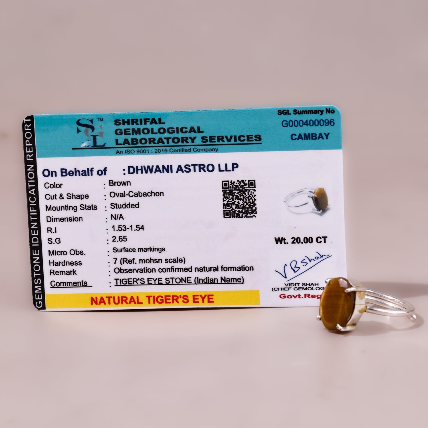 Tiger Eye Ring - Abhimantrit & Certified