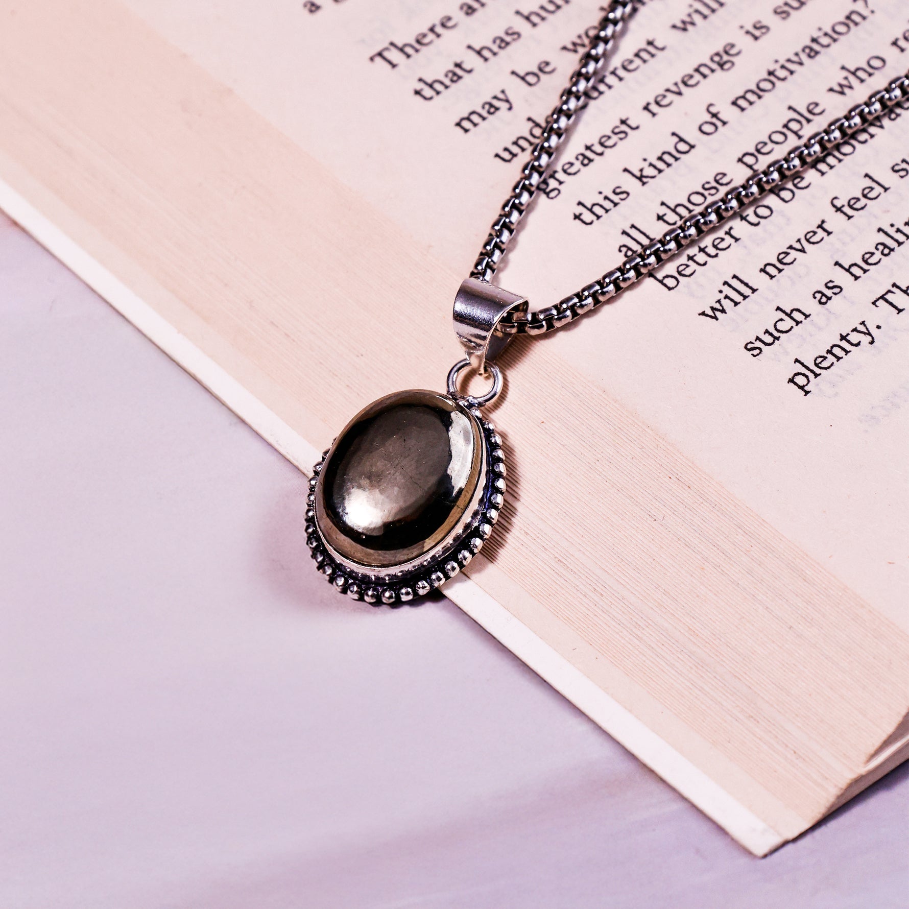 Pyrite Pendant Oval - Abhimantrit & Certified