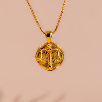 Libra Zodiac Sign Gold Plated Pendant - Abhimantrit