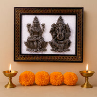 Laxmi Ji & Ganesh Ji On Selenite Frame