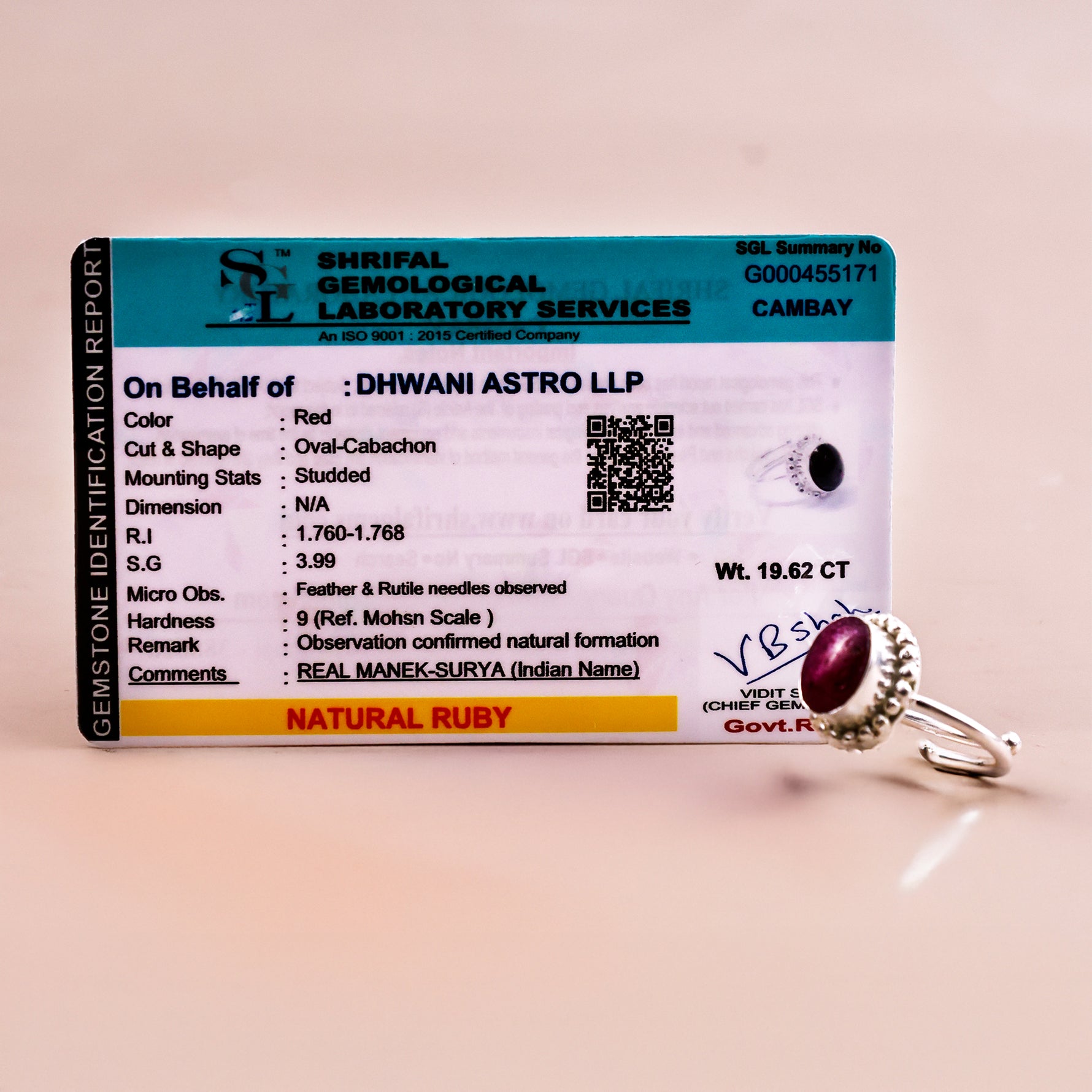 Ruby Ring - Abhimantrit & Certified