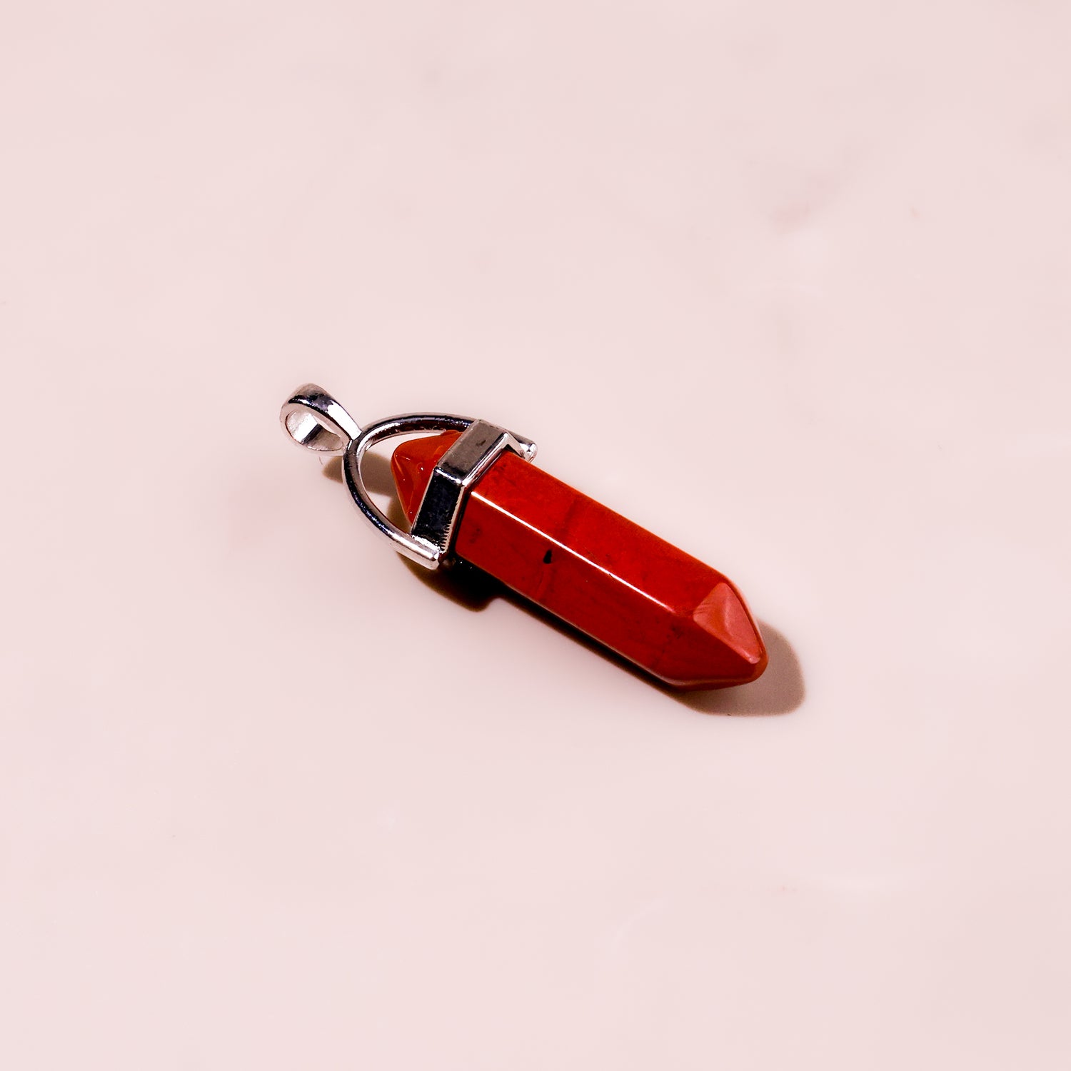 Red Jasper Pen Shape Pandent - Abhimantrit
