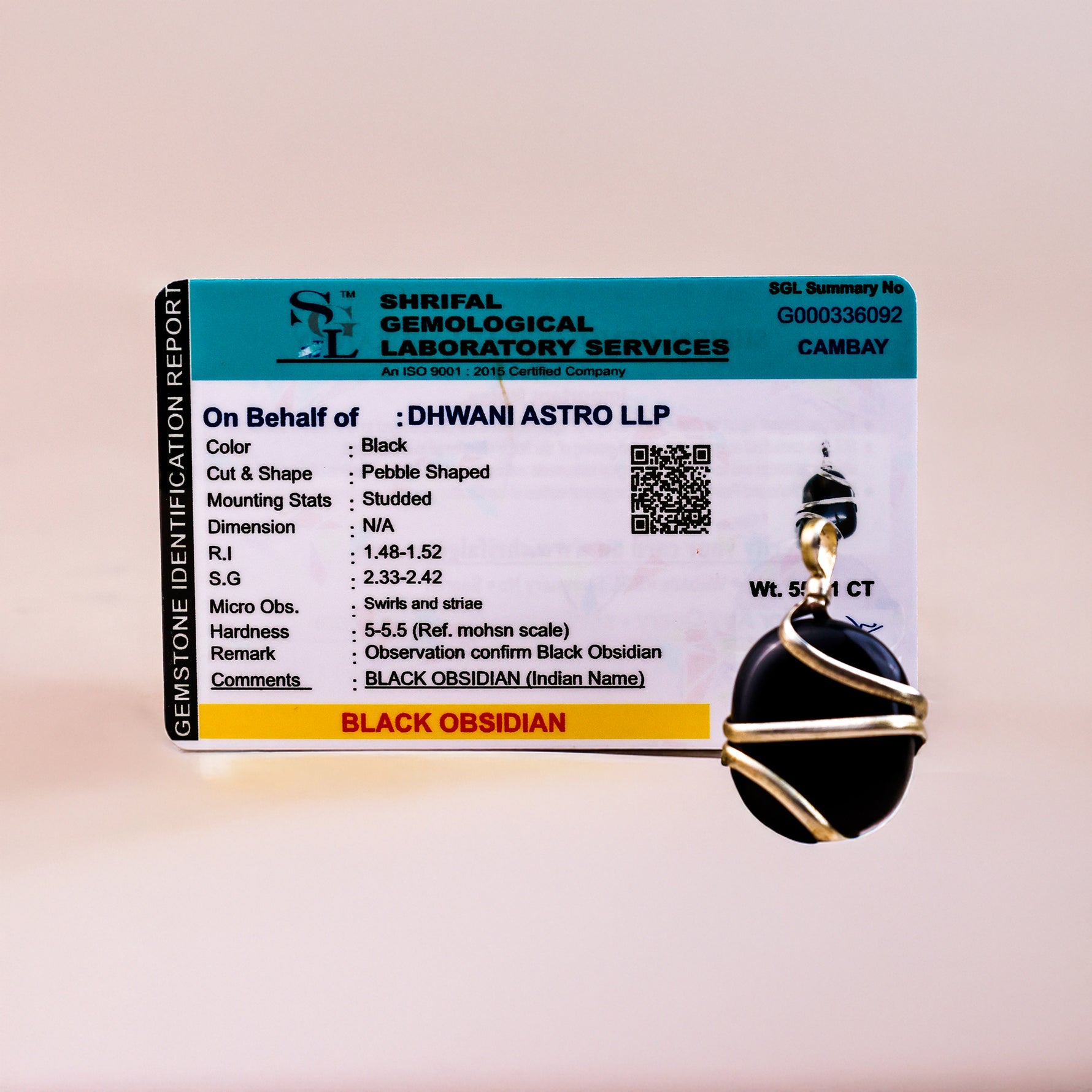 Black Obsidian Wrapping Pendant - Abhimantrit