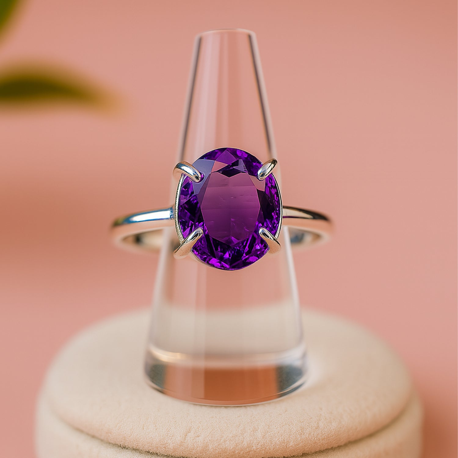 Attract Luck, Enhance Intuition, Improve Health & Skin: Amethyst Ring - Abhimantrit & Certified