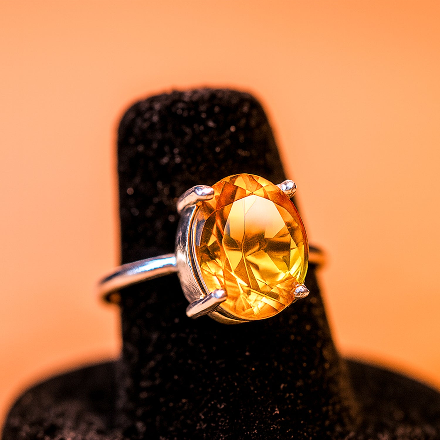 High Financial Status, Success in Job & Profession: Yellow Citrine Ring - Abhimantrit & Certified
