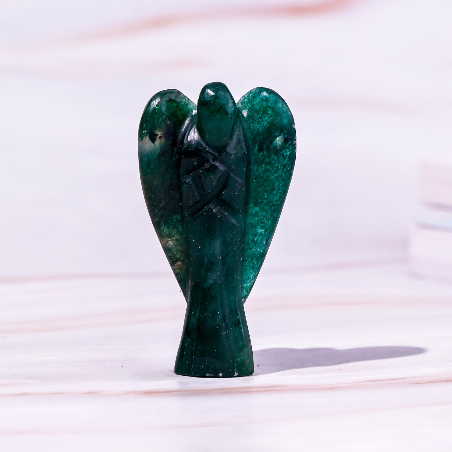 Green Jade Crystal Angle - Abhimantrit