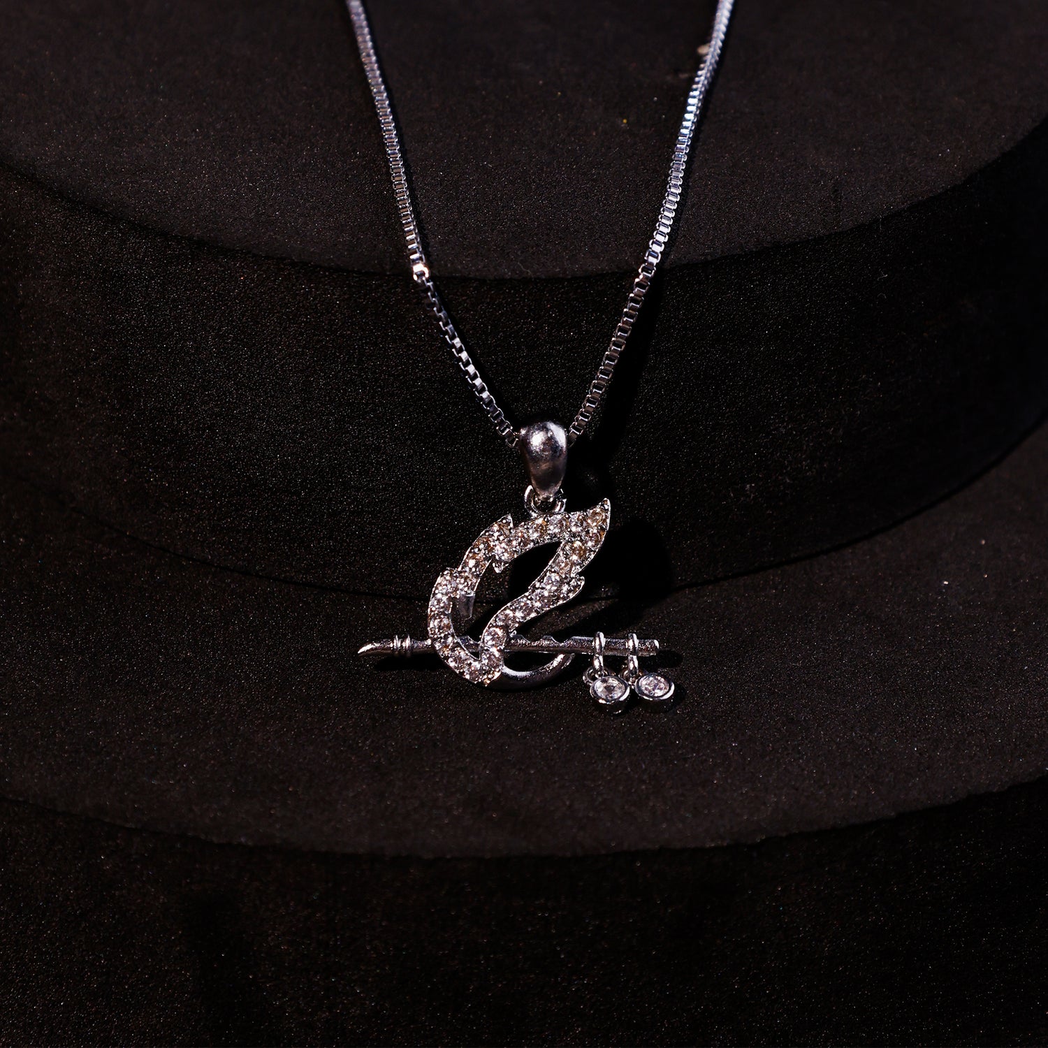 AD Chrome Plated Krishna Pendant - Abhimantrit