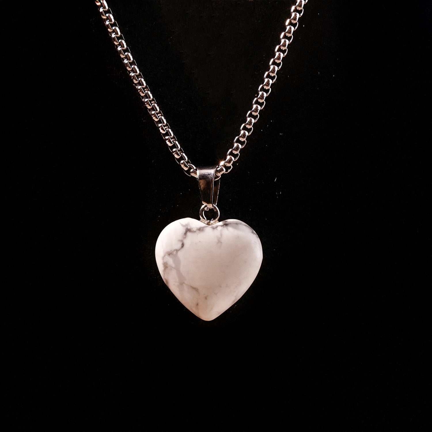 Howlite Heart Pandent - Abhimantrit & Certified