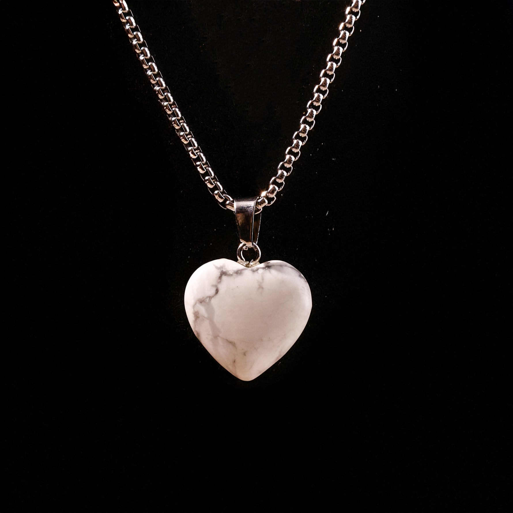 Howlite Heart Pandent - Abhimantrit & Certified