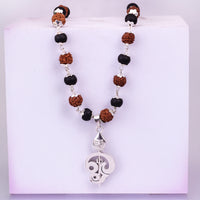 Karungali Rudraksha Mala with Murugan Trishul Pendant