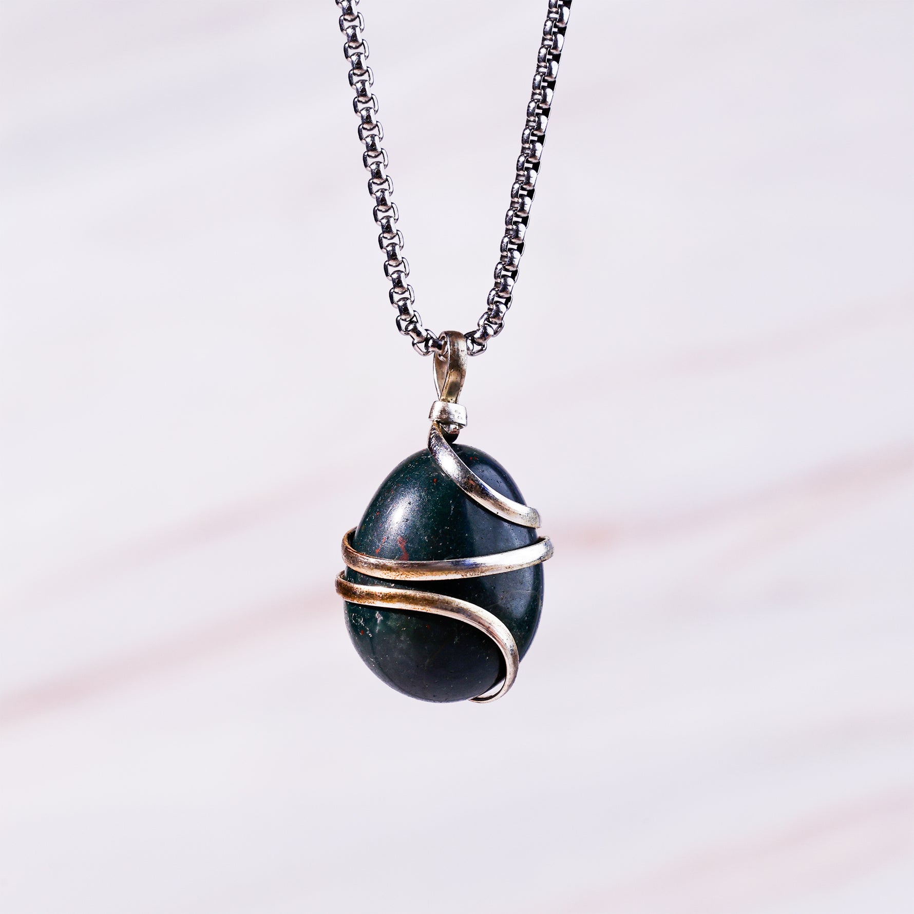 Bloodstone Wrapping Pendant - Abhimantrit & Certified
