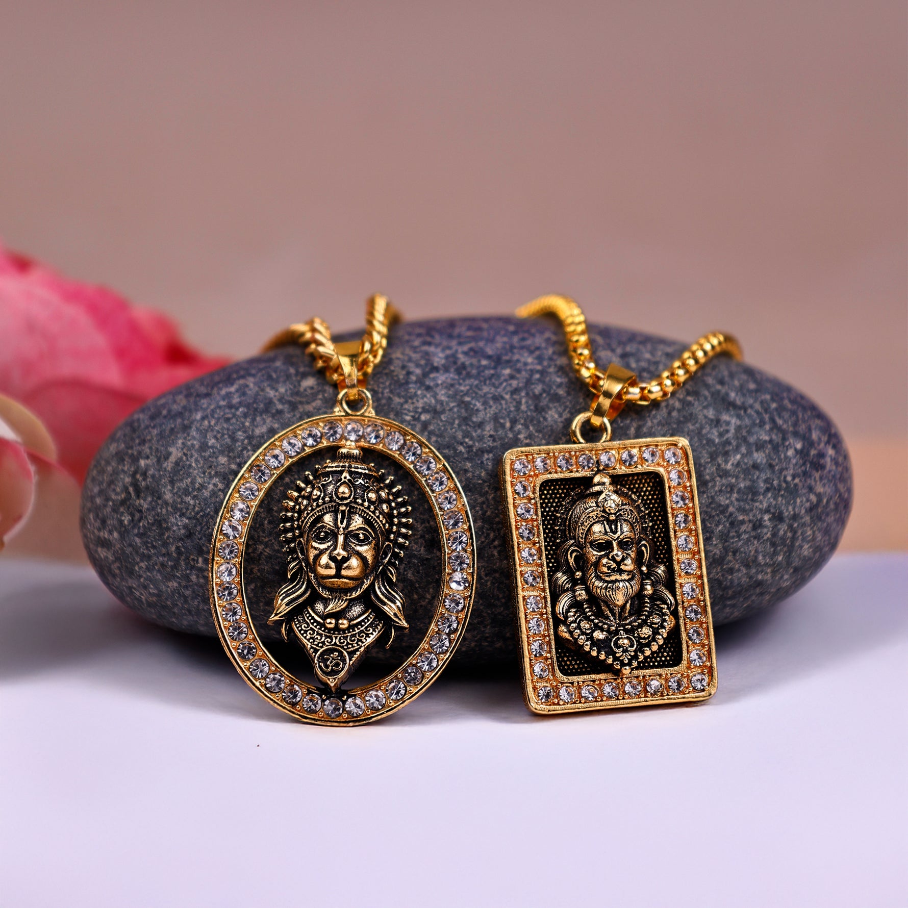 Gold Hanuman ji Pendant ComboGold Hanuman ji Pendant Combo - Abhimantrit