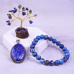 Lapis Lazuli Bracelet & Pendant With Tree (Combo)