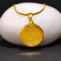 Gold Plated Maa Laxmi Pendant : IGP Plating Pendant - Abhimantrit