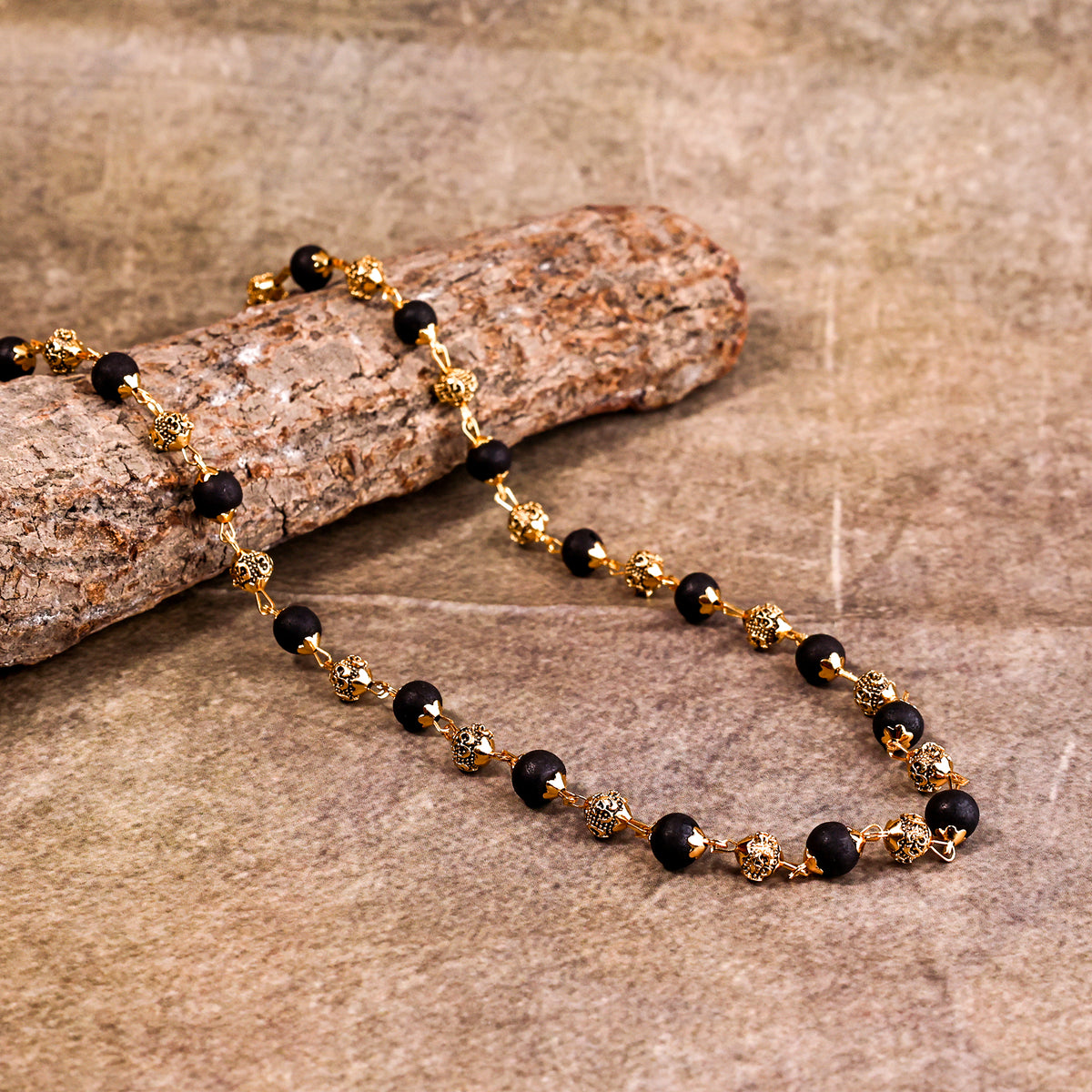 Karungali Beads Malai Silver