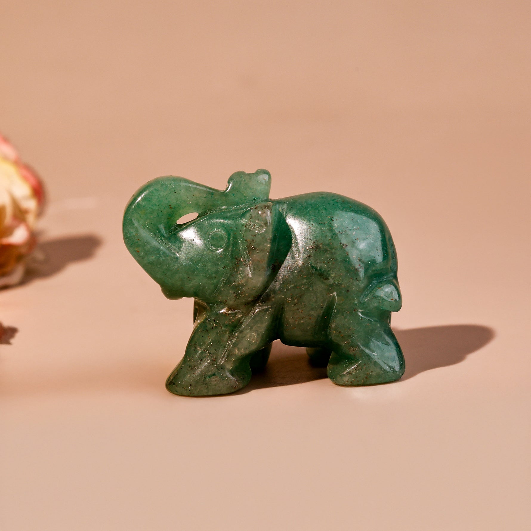 Green Aventurine Crystal Elephant - Abhimantrit