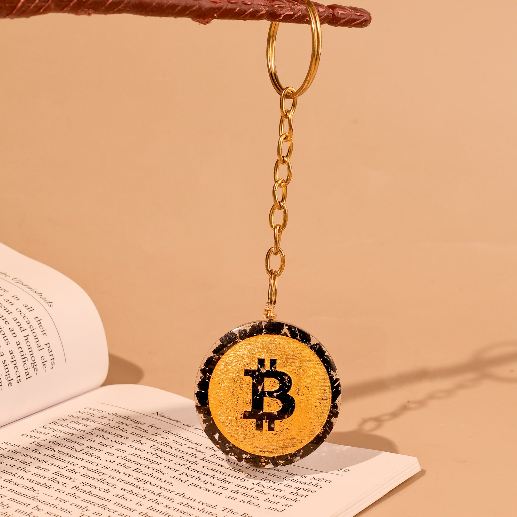 Bitcoin Black Tourmaline Keychain - Abhimantrit