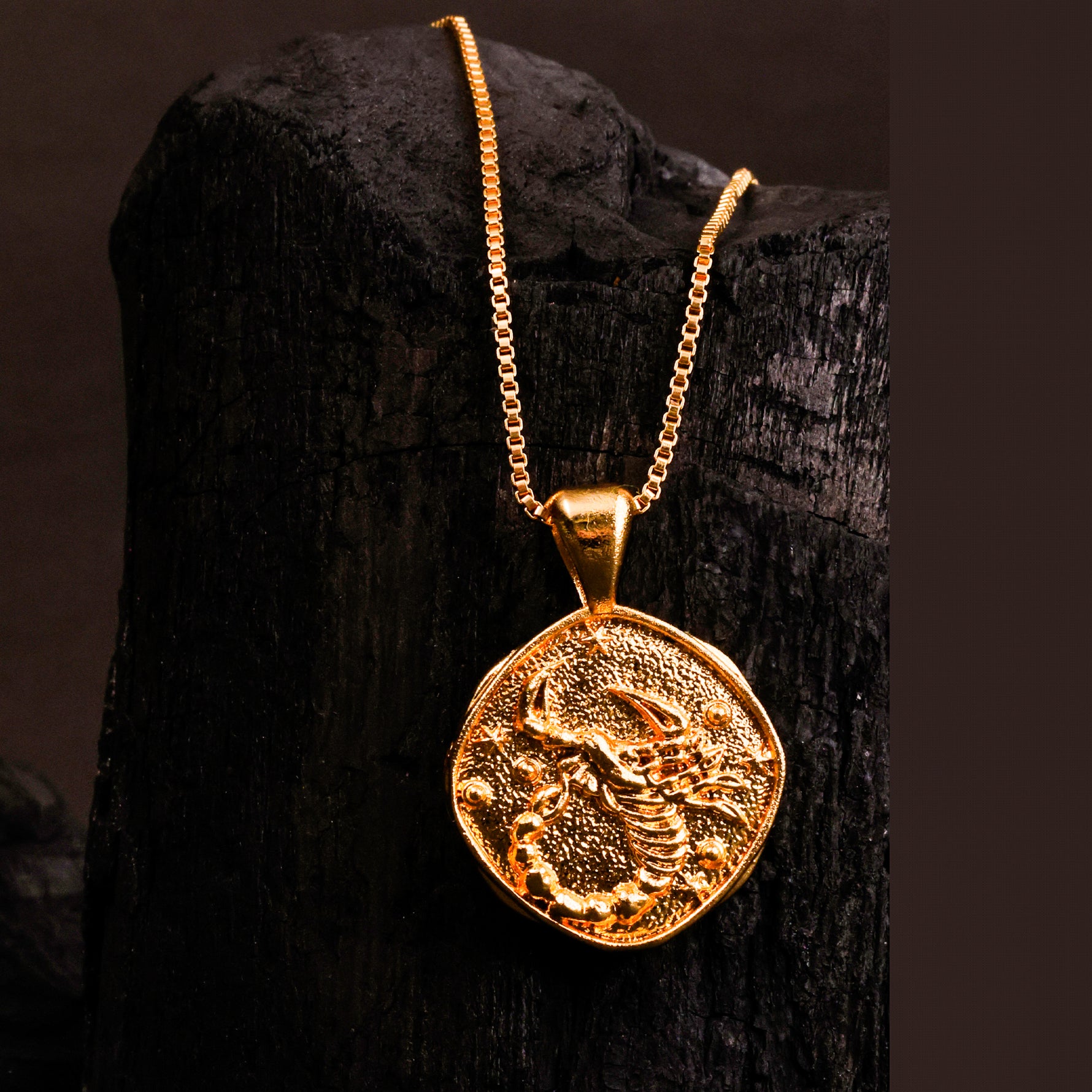 Scorpio Zodiac Sign Gold Plated Pendant - Abhimantrit