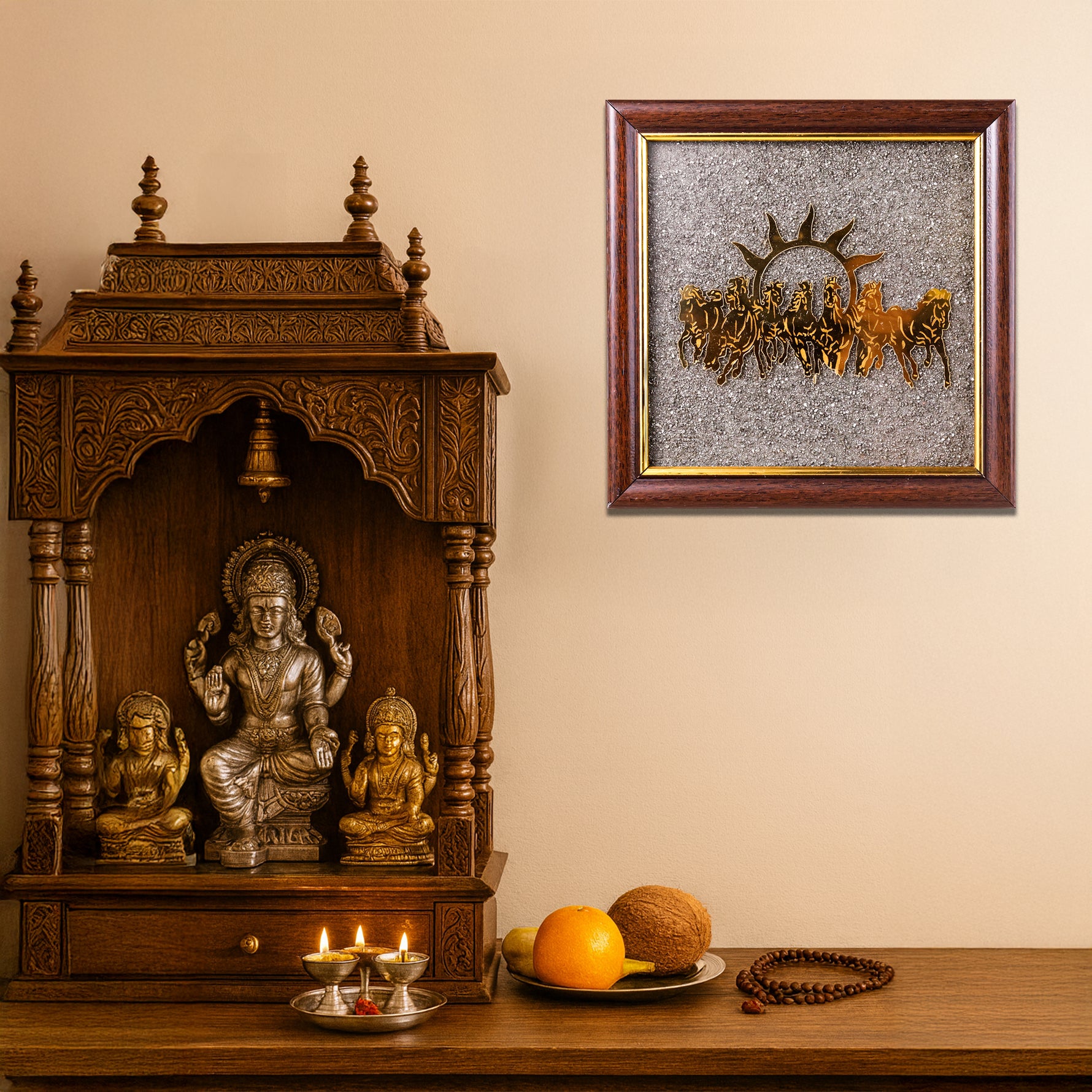7 Horses on Pyrite Frame - Abhimantrit