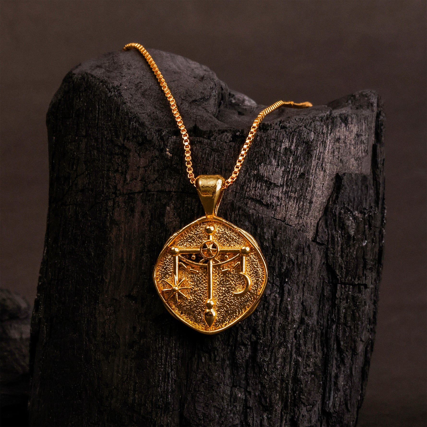 Libra Zodiac Sign Gold Plated Pendant - Abhimantrit