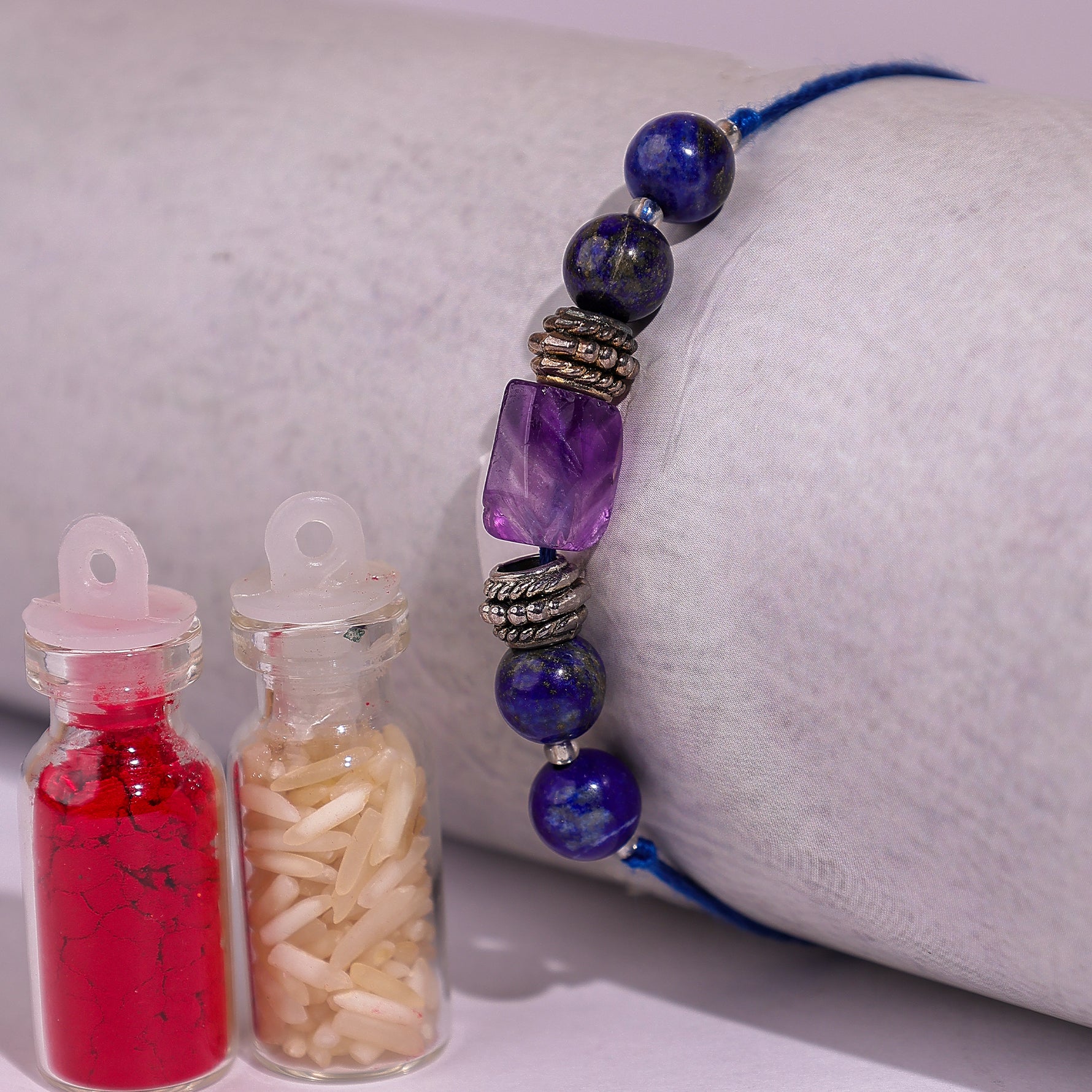 Amethyst stone rakhi - Abhimantrit