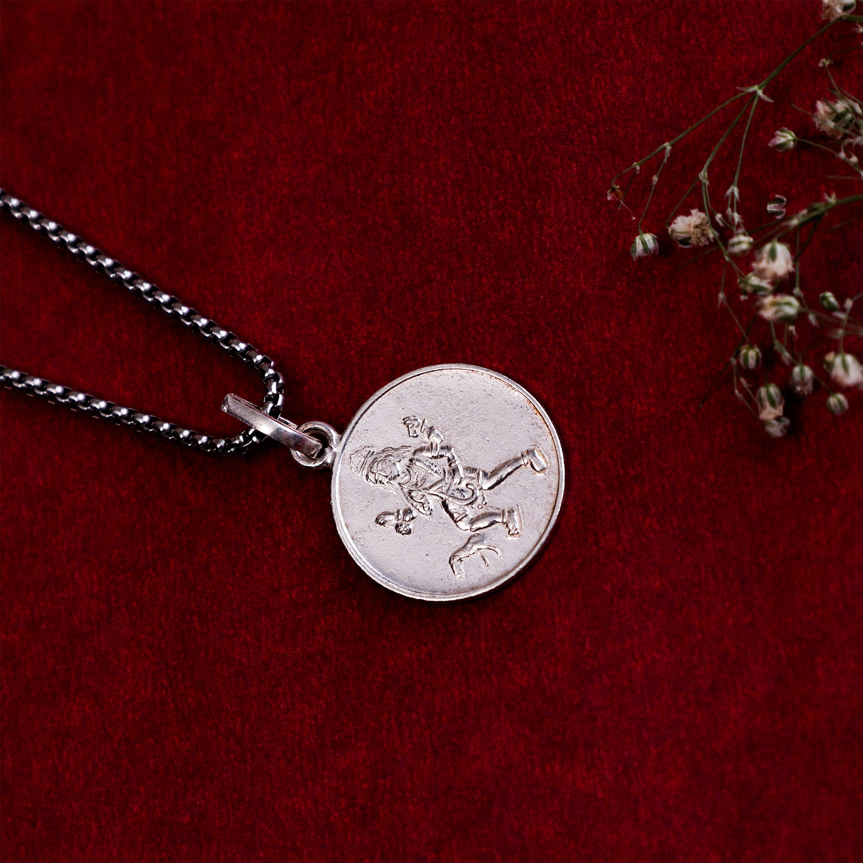 Shree Bherav Yantra Pure Silver Pendant - Abhimantrit