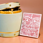 Chamunda Beej Mantra Rose Quartz Tealight Holder 