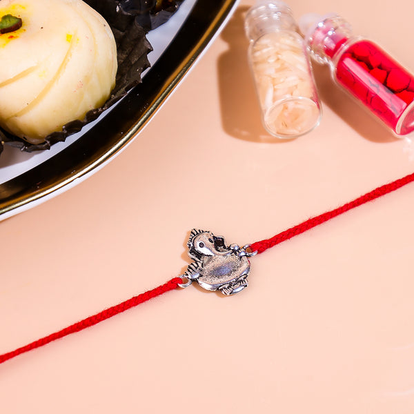 92.5 Pure Silver Ganesh Thread Rakhi