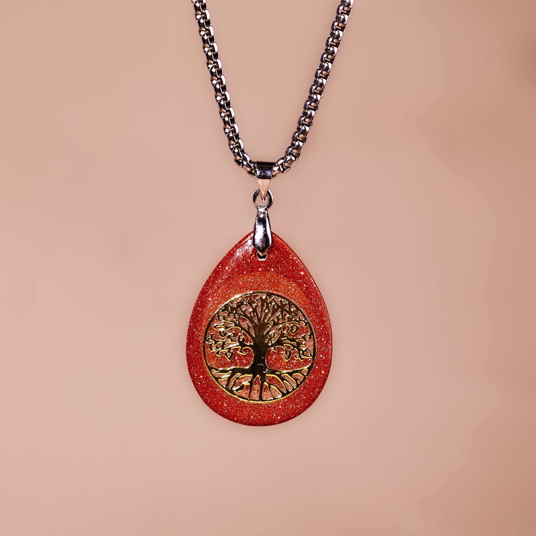 Sunstone Life of Tree Pendant - Abhimantrit & Certified