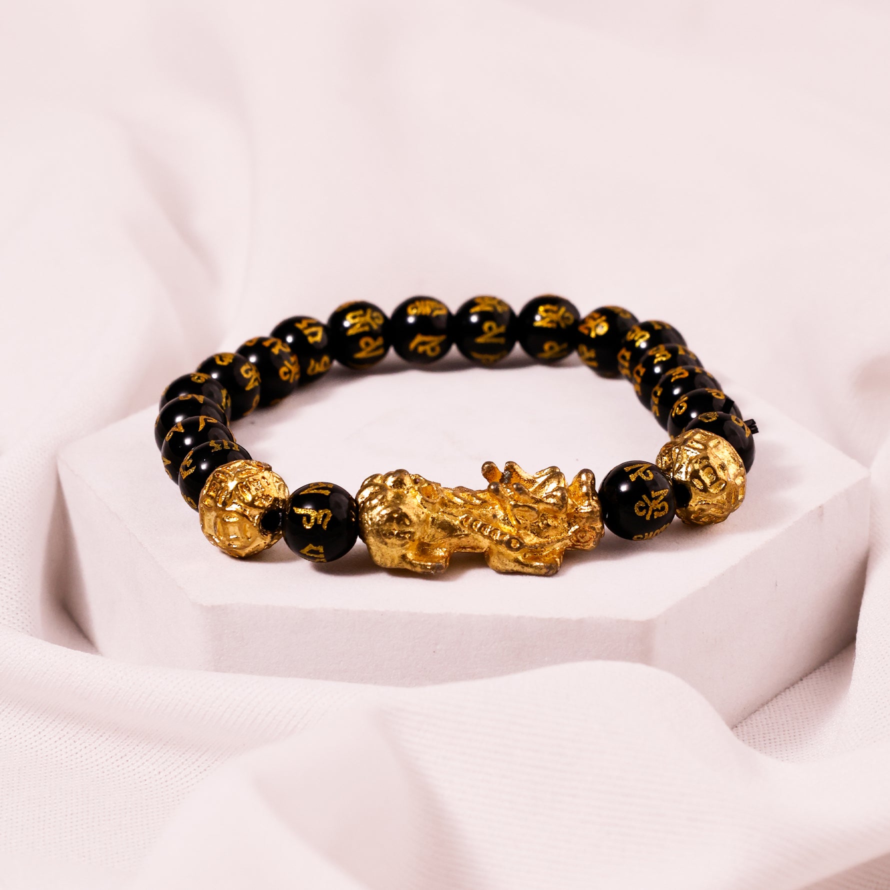 Finance & Wealth Enhancer: Feng shui Black Obsidian with Pixu Bracelet  - Abhimantrit & Certified