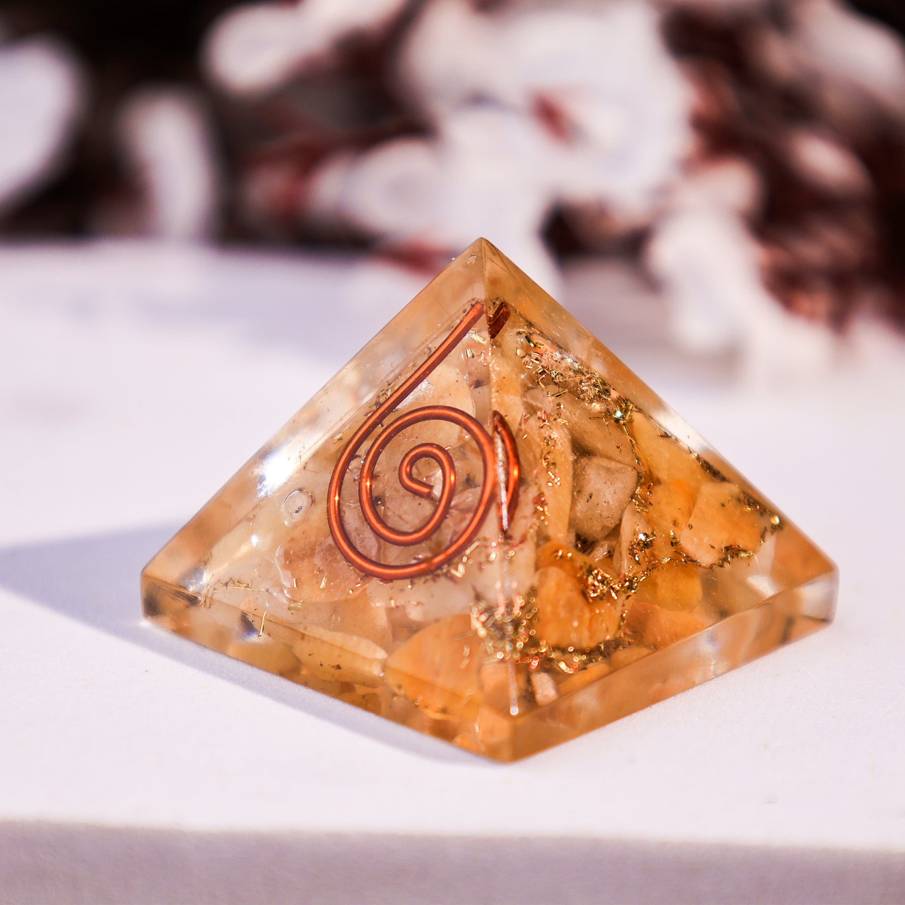 Yellow Citrine Pyramid - Abhimantrit