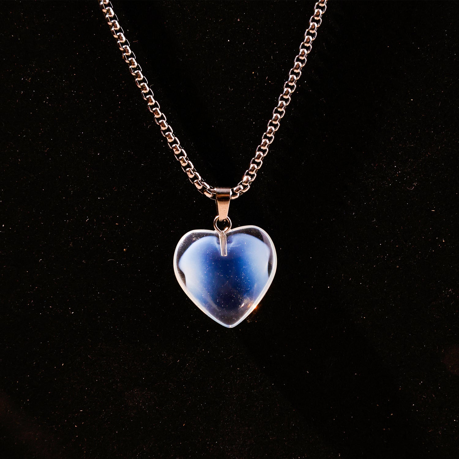 Opalite Heart Pendant - Abhimantrit & Certified