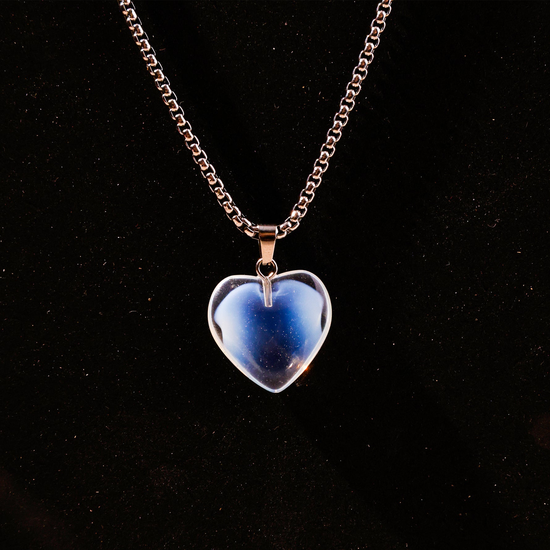 Opalite Heart Pendant - Abhimantrit & Certified