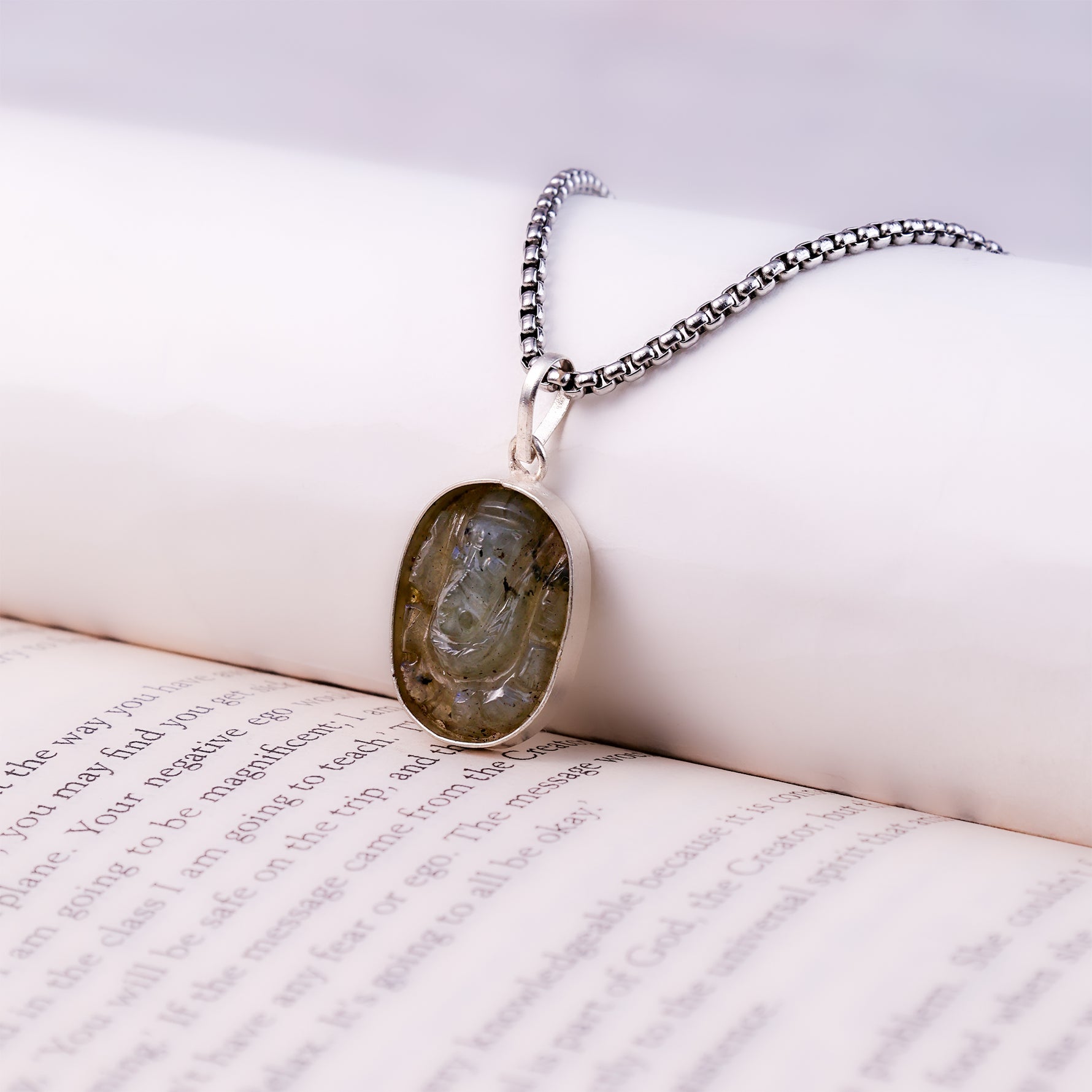 Labradorite Ganesha Pendant - Abhimantrit