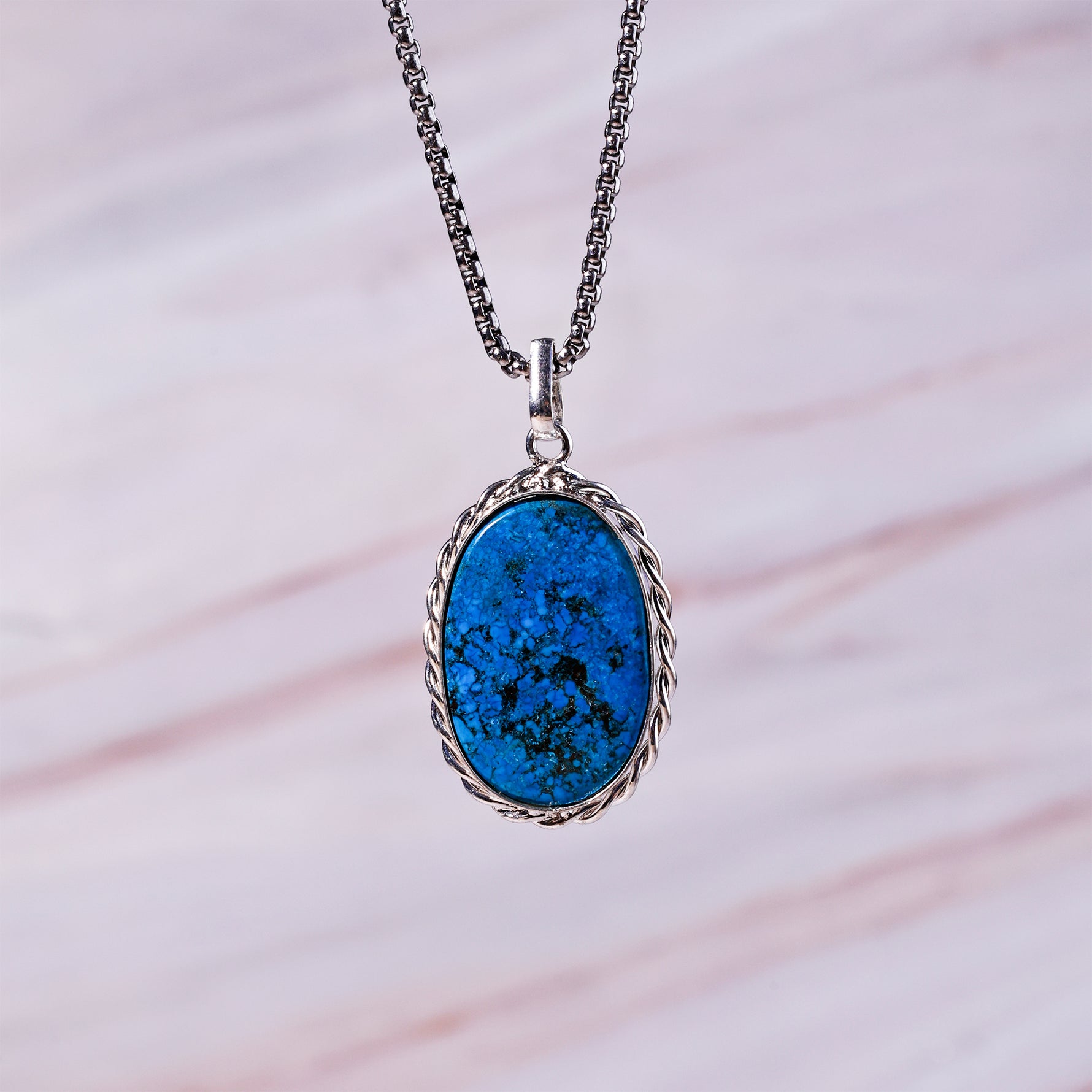 Turquoise (Firoza) Pendant - Abhimantrit & Certified