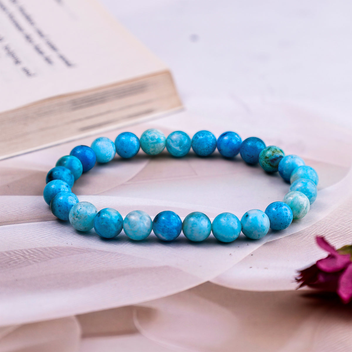 Blue Aragonite Bracelet Abhimantrit Certified