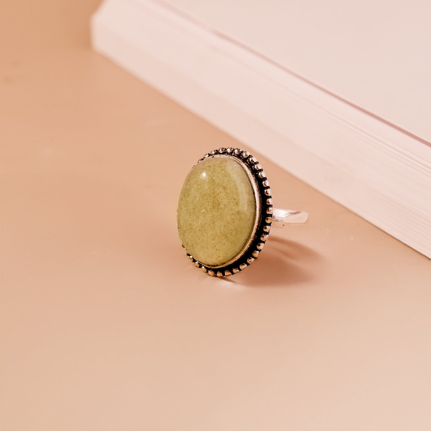 Green Aventurine Ring - Abhimantrit & Certified