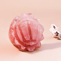 Rose Quartz Laxmi Charan Paduka - Abhimantrit