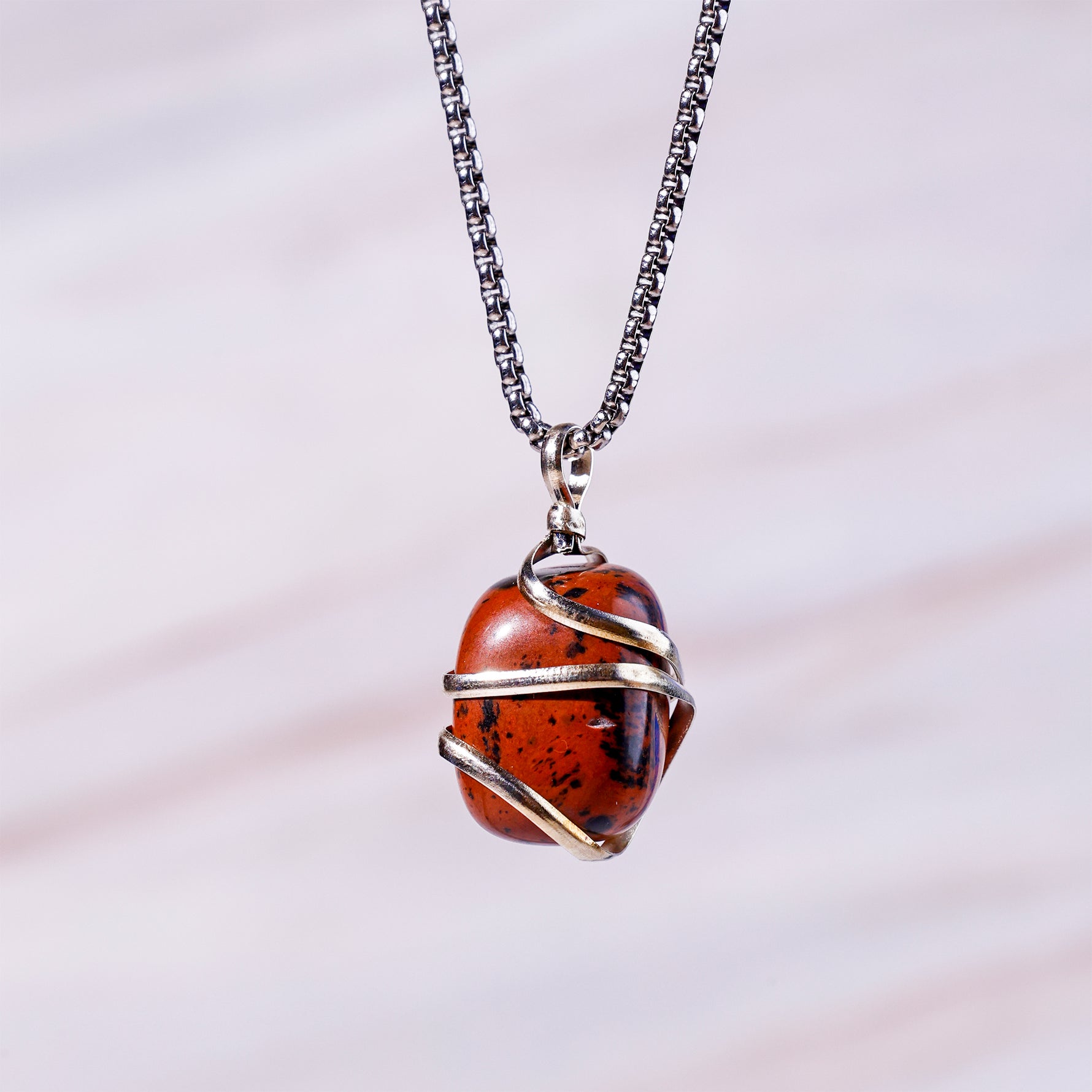 Mahogany Obsidian Wrapping Pendant - Abhimantrit & Certified