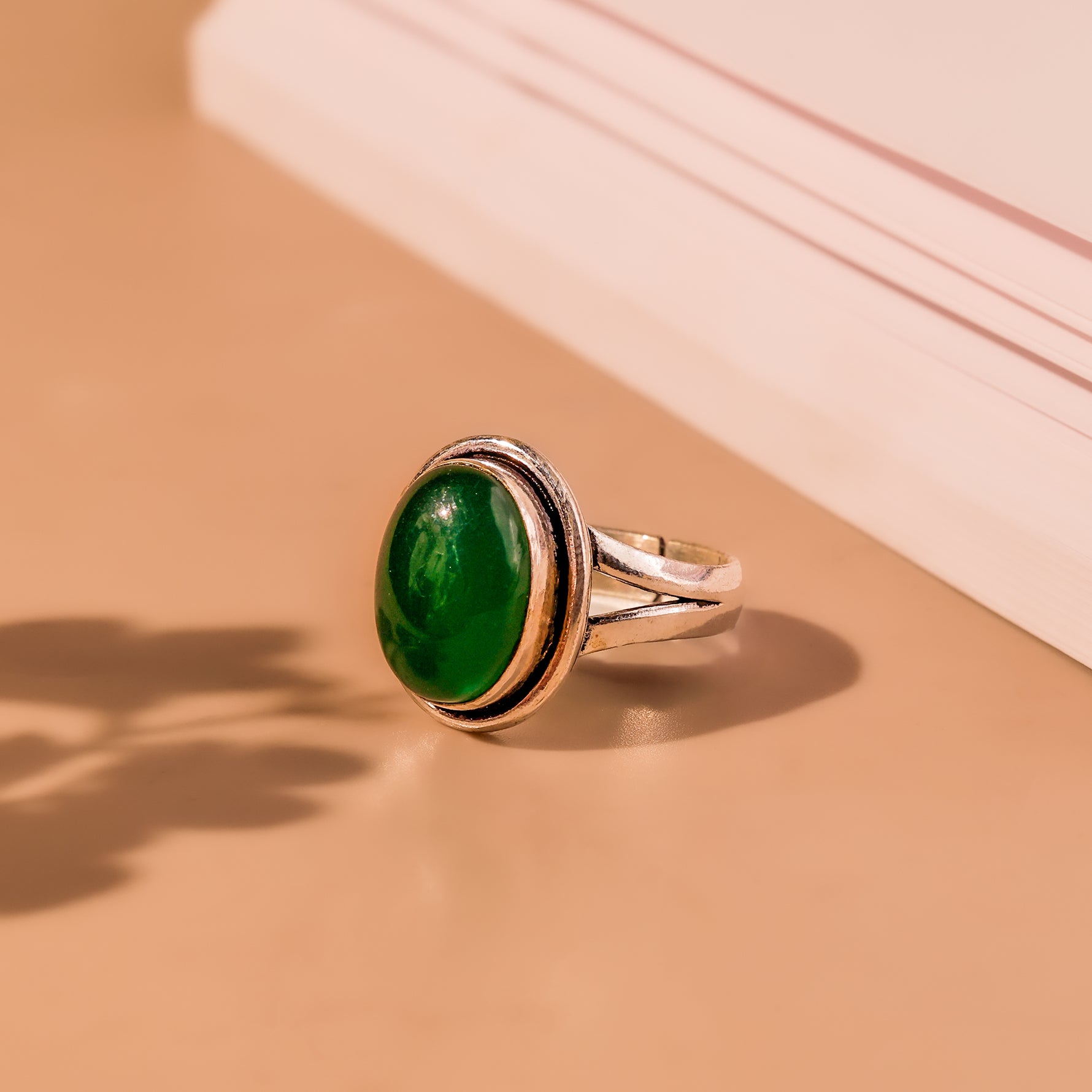 Green Onyx Ring - Abhimantrit & Certified