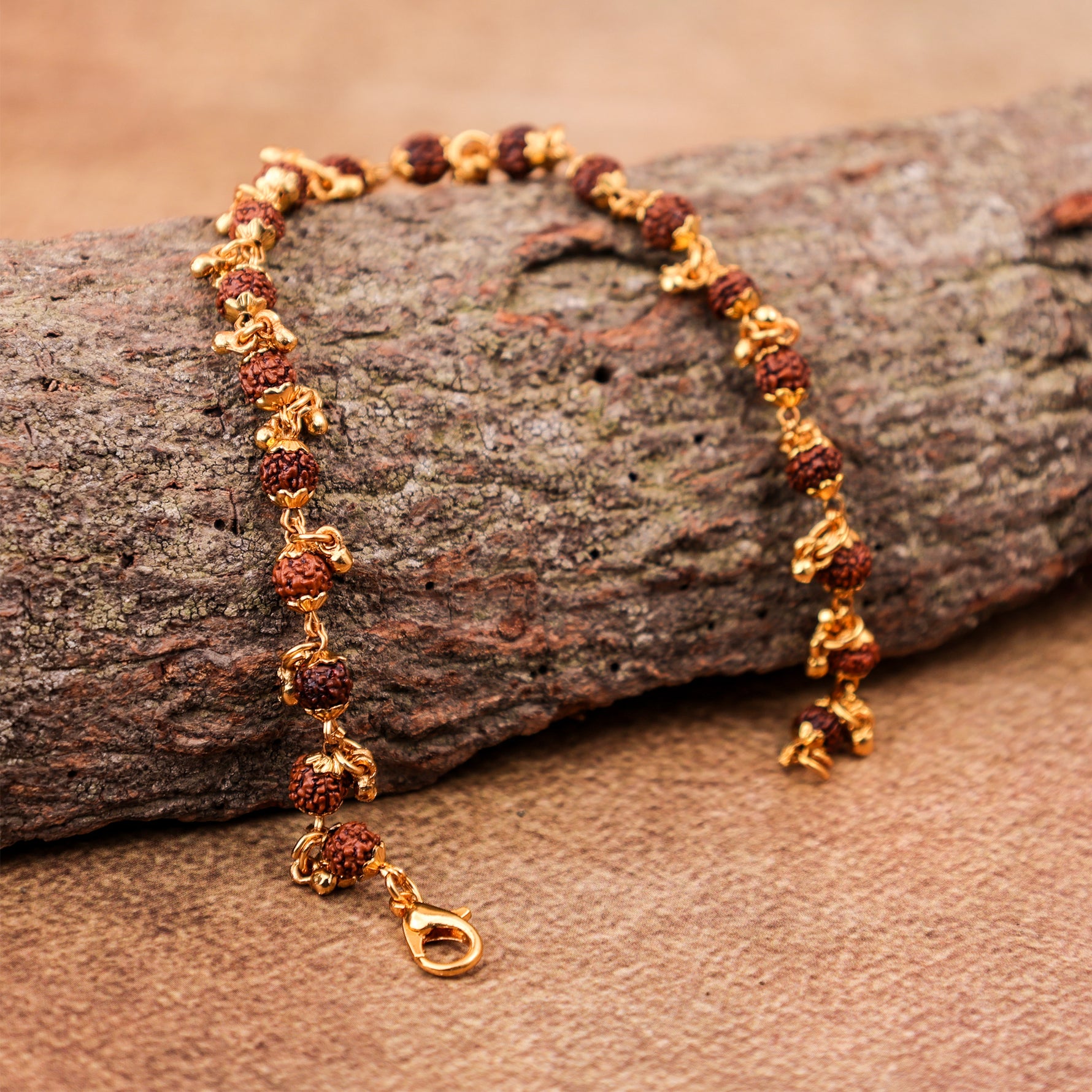 Gold Plated Rudraksha Bracelet - Abhimantrit