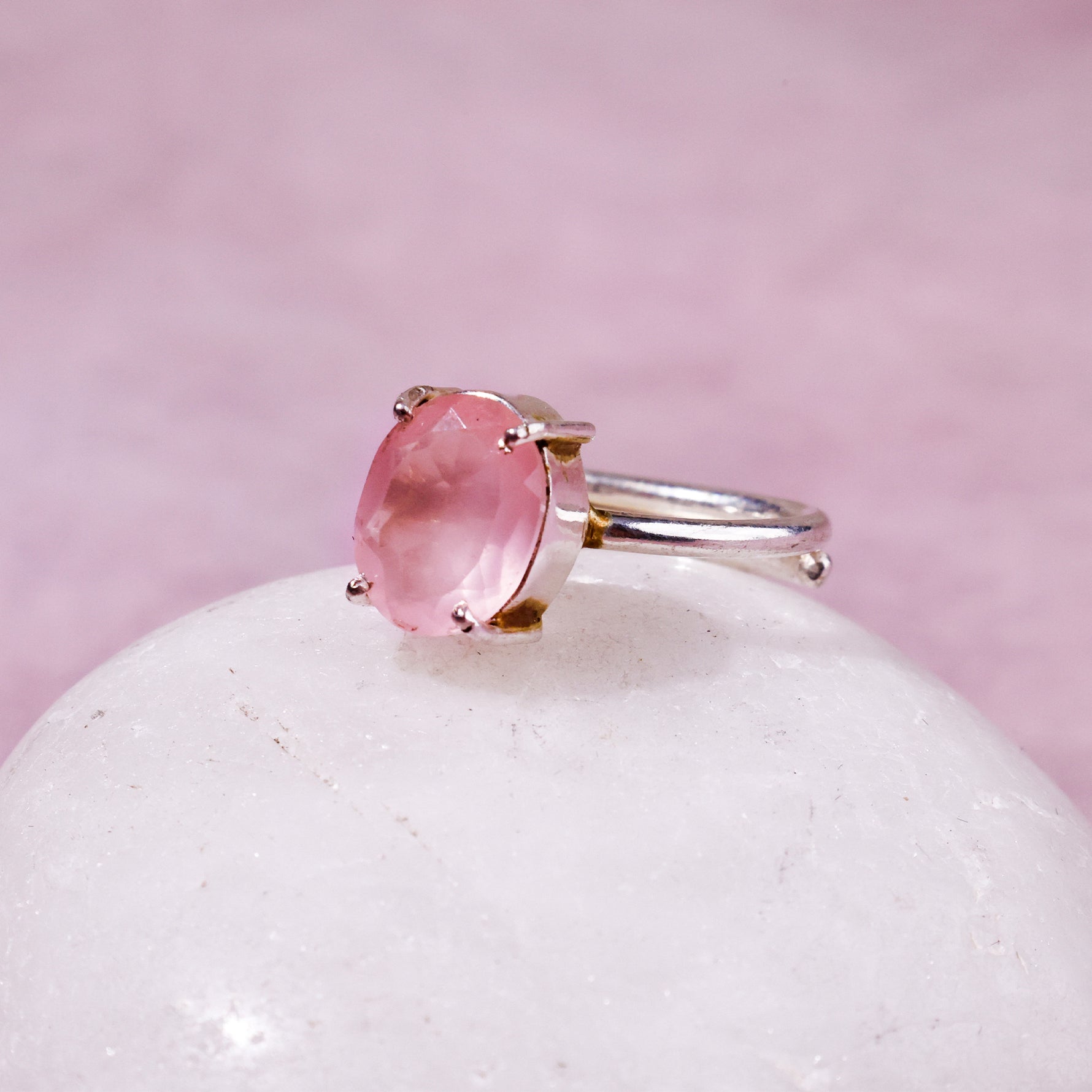 Rose Quartz RingRose Quartz Ring - Abhimantrit & Certified