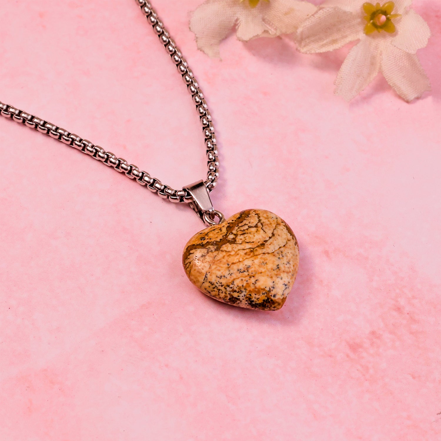 Jasper Heart Pendant - Abhimantrit & Certified