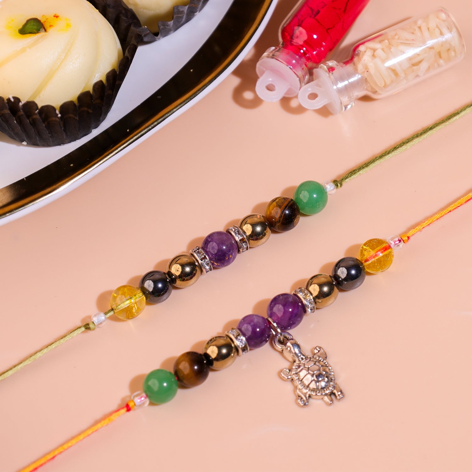 Turtle charm rakhi - Abhimantrit