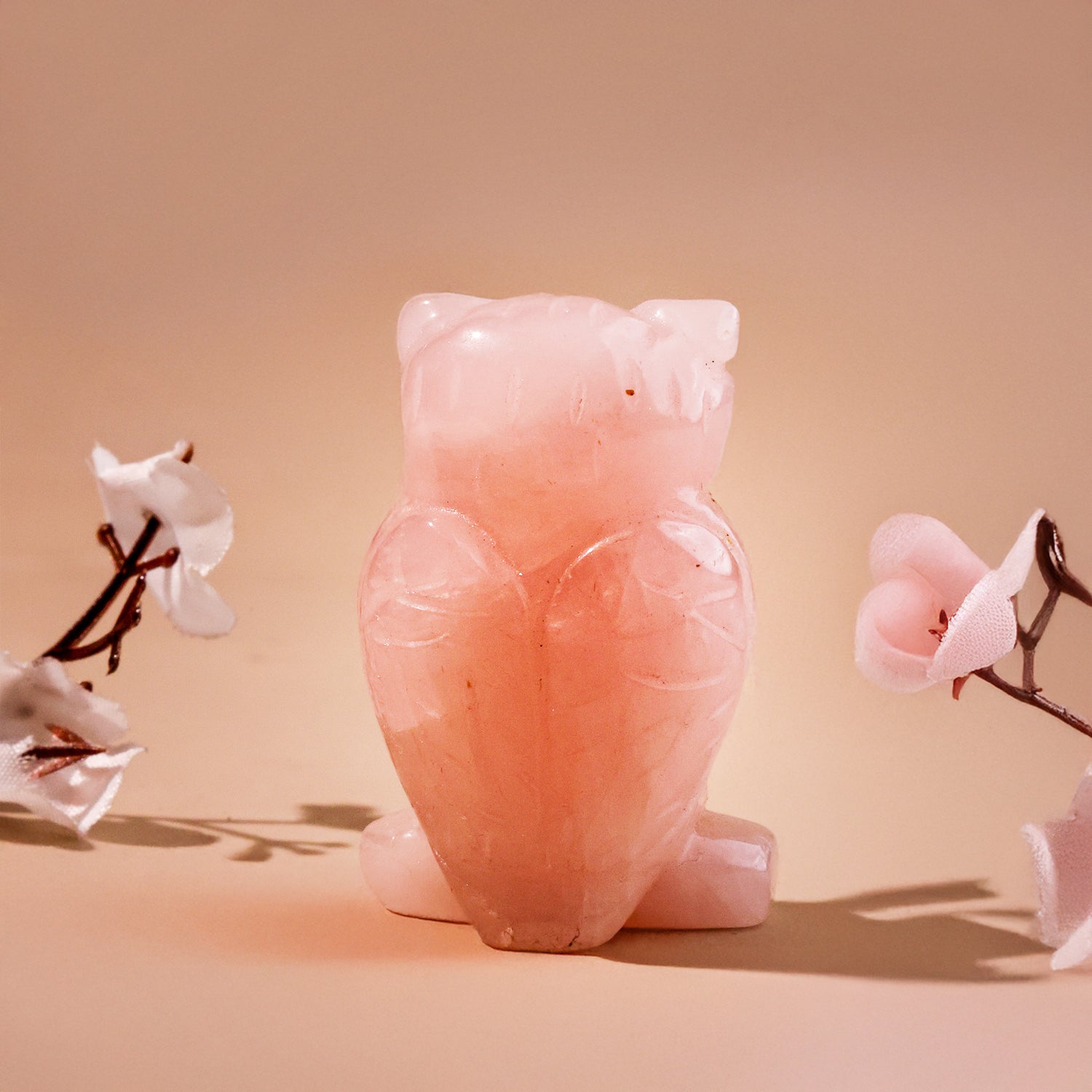 Rose Quartz Owl - Abhimantrit