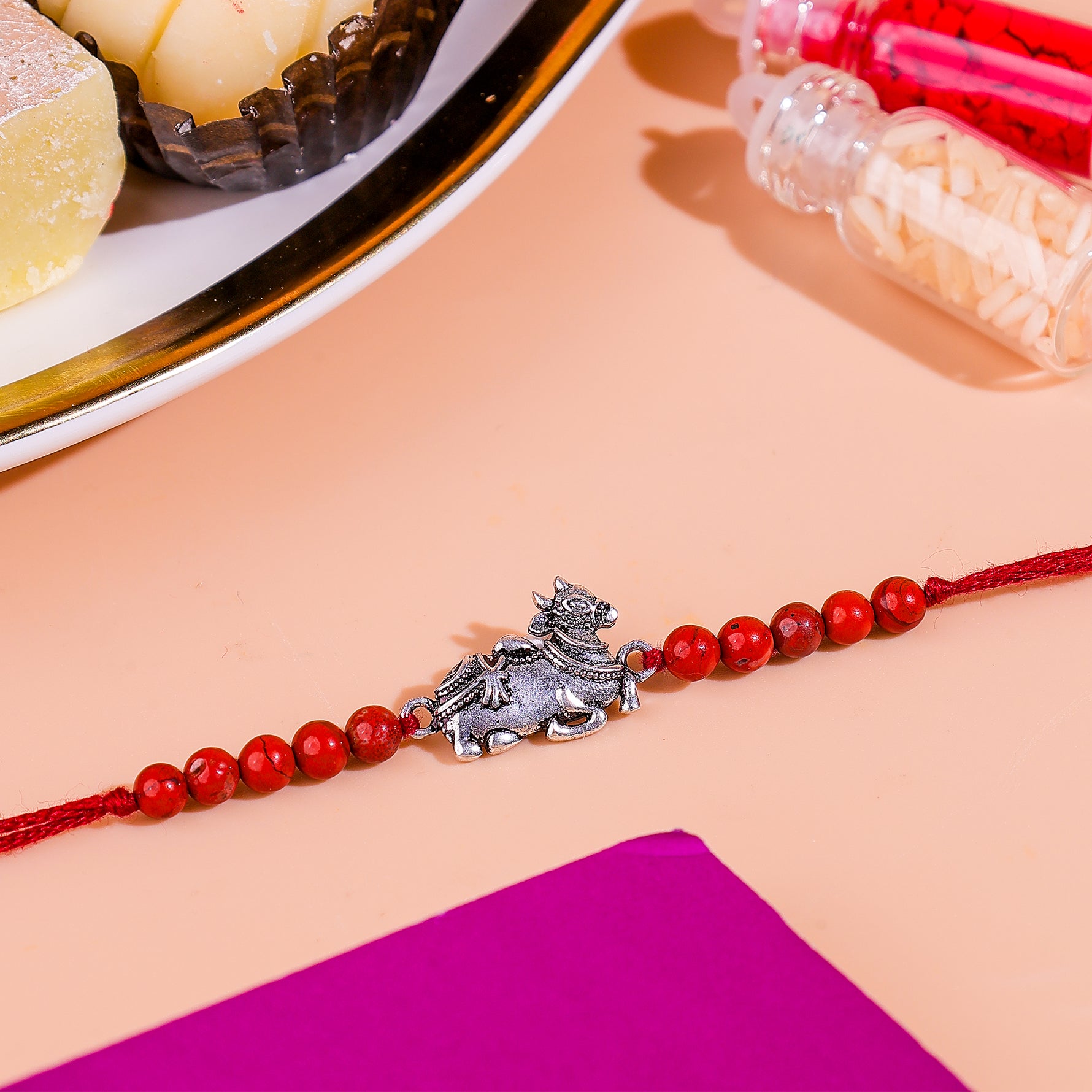 92.5 Pure Silver Nandi Rakhi - Abhimantrit & Certified