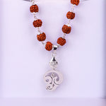Silver Rudraksha Mala with Murugan Trishul Pendant